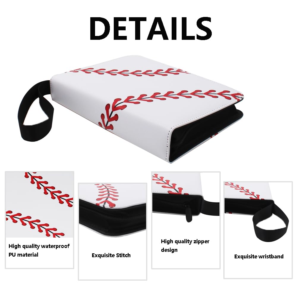 Baseball Card Binder, Collectible Trading Card Albums for 4 Pockets Trading Card Accessories Folder, 400 Pocket Sports Card Binder for Baseball Card