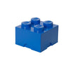 LEGO Storage Brick 4 Knobs Blue - Stackable Plastic Storage Box with Lid for Kids and Adults Ideal Desk Organizer and Toy Box - 5.6L Capacity