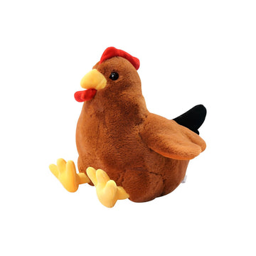 JPORSHU 12 Inch Soft Chicken Stuffed Animal?Realistic Rooster Plush Toy?for Kids Girls Boys on Easter Christmas Birthday Room Decor (brown-12 inche)