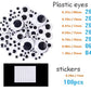 HoneyToys 720Pcs 24 Colors Creative Pipe Cleaners Chenille Stem 100Pcs Wiggle Eyes 69Pcs Pompoms 100Pcs Stickers, Pipe Cleaners Pompoms for Arts