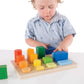 Kaplan Early Learning Company Wooden Colorful Shape and Height Sorter