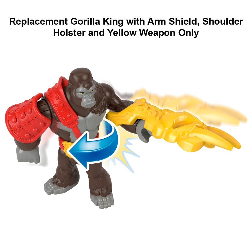 Fisher-Price Replacement Part Imaginext Gorilla Fortress Playset - HML57 - GYX00 ~ Replacement Posable Gorilla King with Arm Shield, Shoulder Holster