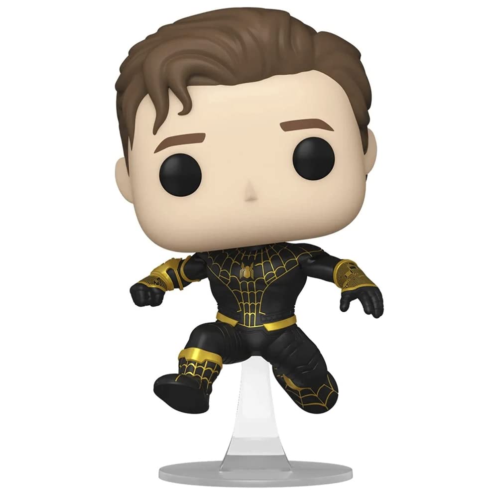 Funko Pop Marvel's Spiderman No Way Home: (Black/Gold) (Unmasked) Figure (AAA Anime Exclusive)