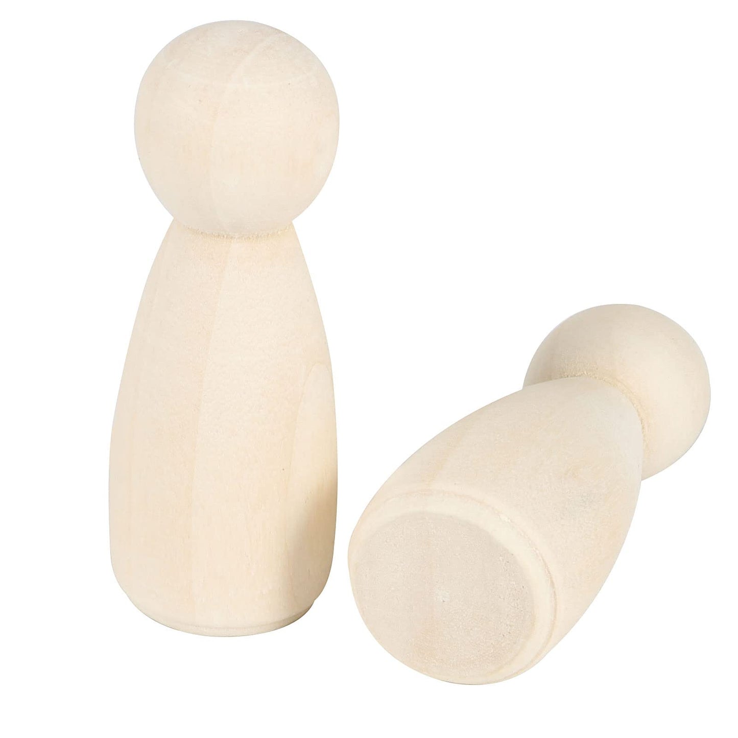 JAPCHET 50 Pack 3-1/2 Inch Wood Peg Dolls, Unfinished Wooden Jumbo Peg People Wood Doll Bodies Figures for Painting, DIY Art Craft Projects, Home