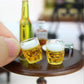 5Pcs Mini Beer Mug Dollhouse Accessories, Yellow Resin Simulation Cups, DIY Craft Miniatures