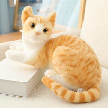 GUDVES Orange Tabby Cat Stuffed Animal Baby Stuffed Animal Cat Plush Toy Shorthair Cat 12 Inch (Orange B)