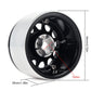 INJORA RC Rim 2.2inch Wheel Rim 4pcs Beadlock Wheel Hub for 1:10 RC Rock Crawler Axial SCX10 RR10 Wraith 90048 90018 TRX4 12mm Hex (Black)