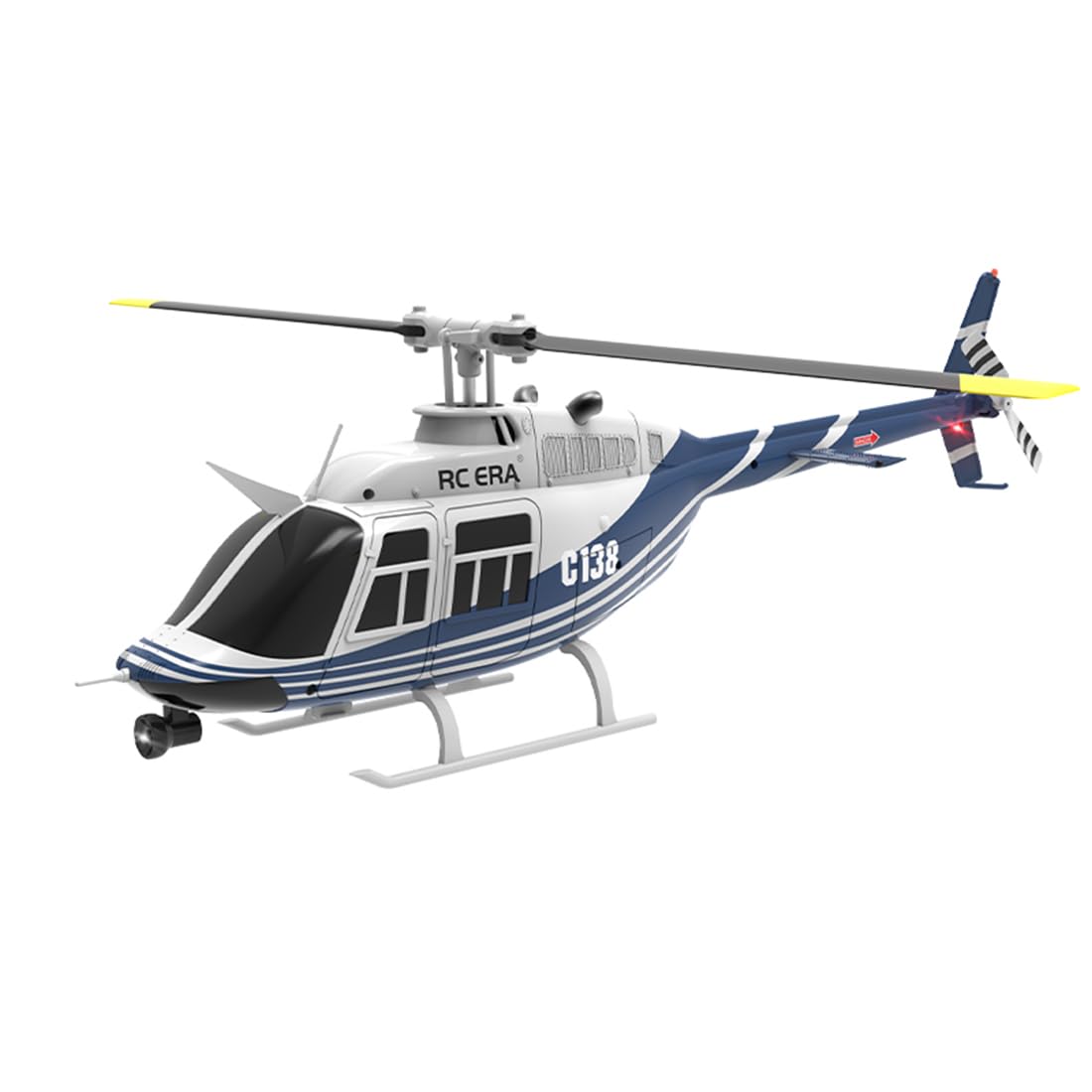Wooptoothy C138 Bell206 RC Helicopter, 1:33 Scale, 2.4G 6CH RTF Single Propeller Aileron Free, Six-axis Gyroscope, Modular Battery, One-Touch Function