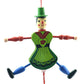 Pull String Puppet Toy 4 Pieces, Creative Puppet Toy Funny Wooden Toy Ornament Hanging Children Birthdays Gift