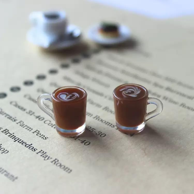 8Pcs Miniature Coffee Cups Model Sets Dollhouse Ornament Dollhouse Decoration Mini Decor Doll House Accessories