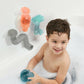 Boon Tubes Toddler Bath Toys - Bathtub Building Toys with Suction Cups - Toddler Sensory Toys and Bathtub Essentials - Gray - 3 Count - Kids Ages 12