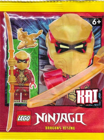 LEGO Ninjago Dragons Rising Season 3: Kai Minifigure with Dual Fire Sword - 6+