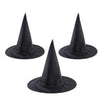 LKQBBSZ 3 Pack Black Wizard Hats Hanging, Halloween Black Witch Hat Witch Cap Costume Accessory for Halloween Christmas Party