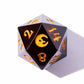 The Crooked Moon Sharp Resin Dice Set - 7-Piece Engraved TTRPG Dice with Golden Moon Design | Premium Polyhedral Dice for Tabletop RPGs & Collectors