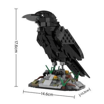iREOGAME Raven Bird Building Blocks Model for 16+, 357-Piece Bird Building Set for Adults to Build, MOC-217187 Raven Designed by SKABRAM