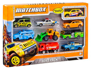 Matchbox 9-Pack Die-Cast 1:64 Scale Toy Cars, Construction or Garbage Trucks, Rescue Vehicles or Planes (Styles May Vary)