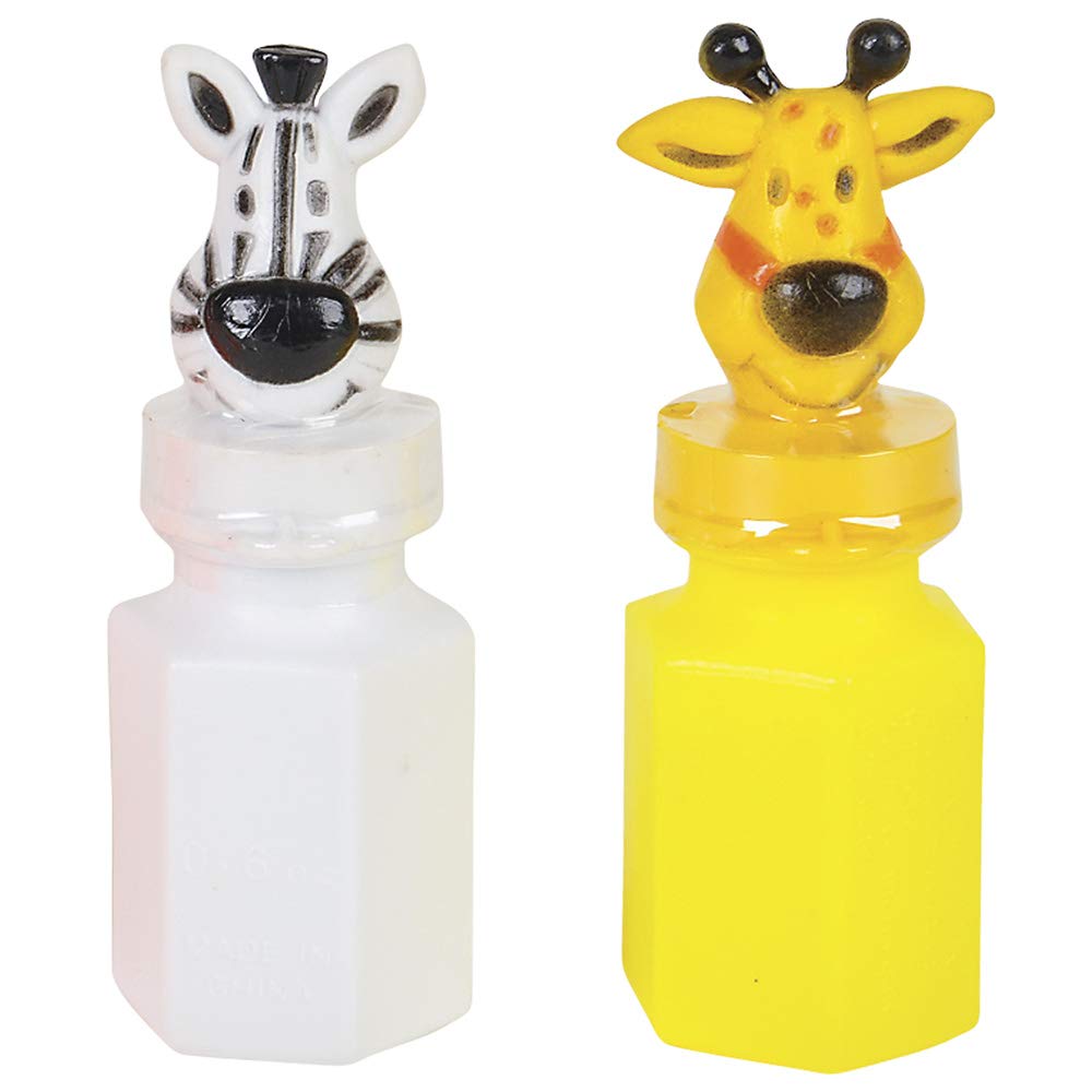 Rhode Island Novelty 3" Zoo Animal Jungle Characters Bubble Bottles | 24 Bottles
