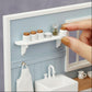 Calsgkspray Dollhouse Wall Shelf, 1:12 Scale Miniature Dollhouse Accessories, White Doll House Storage Wall Shelf for Kitchen Scene