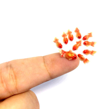 an_Shop 10 Pcs Goldfish Miniature DIY Artificial Accessories Decorations Scale 1:12 Thai Clay Figurine Mini Decorative Craft Dollhouse Making