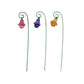 Treasure Gurus 3pc Miniature Glow in the Dark Flower Pick Stand Set Fairy Garden Landscape Accessory Dollhouse Decor