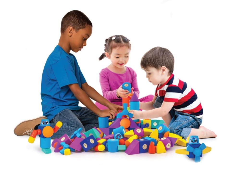 Blockaroo Magnetic Foam Building Blocks - 50-Piece Set, Bath & Bathtub Toys for Toddlers, Sensory STEM Building Blocks for Kids Ages 3-5