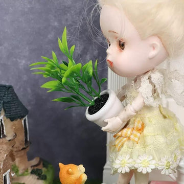 Artificial Miniature Plants for Dollhouse - 1:12 Scale Hanging Potted Greenery for Fairy Gardens, Terrariums and Diorama Displays