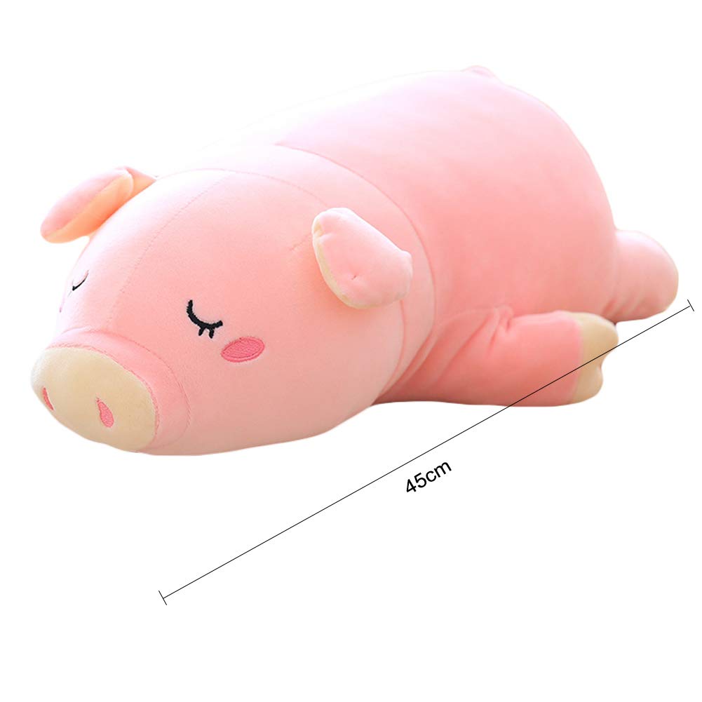 EHOTONG Pig Plush Pillow, Piggy Soft Hugging Pillow Funny Cute Pig Stuffed Animal Toys Christmas Birthday Girlfriend Gift, 18 inch