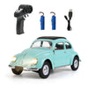 rcxperts 1/16 Scale D62MINI Retro RC Beetle Car, 2.4GHz 4CH Retro Racing Sport Car with High Speed & LED Light, Mini Drift Cars Gift for Adult(Blue/2