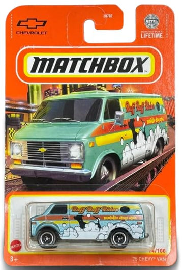 Matchbox '75 Chevy Van, 1:64 Scale Diecast, Green, 14/100