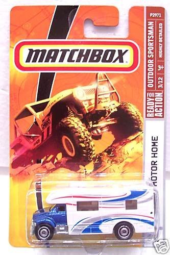 Matchbox 2009 MBX Motor Home # 91, Outdoor Sportsman, 1:64 Scale.