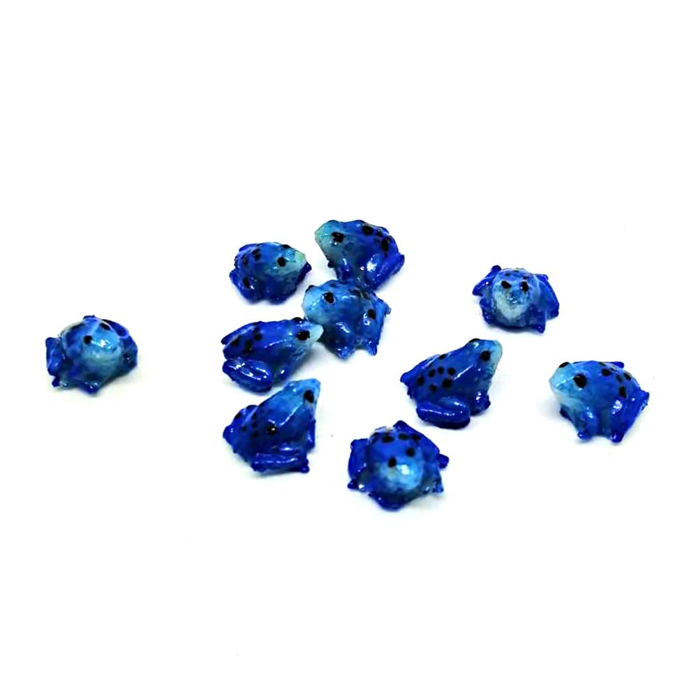 An_Shop 10pcs Artificial Animal Accessories Clay Blue Frog Packs Miniature Figurine Mini Decorative for DIY Ornament Craft DIY Dollhouse