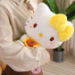 AlphaDesignLuxe 13? Kitty Plush Toy - Kawaii Cat Stuffed Animal with Yellow Bow & Sunflower, Soft Plush Doll Gift for Kids, Teens & Collectors