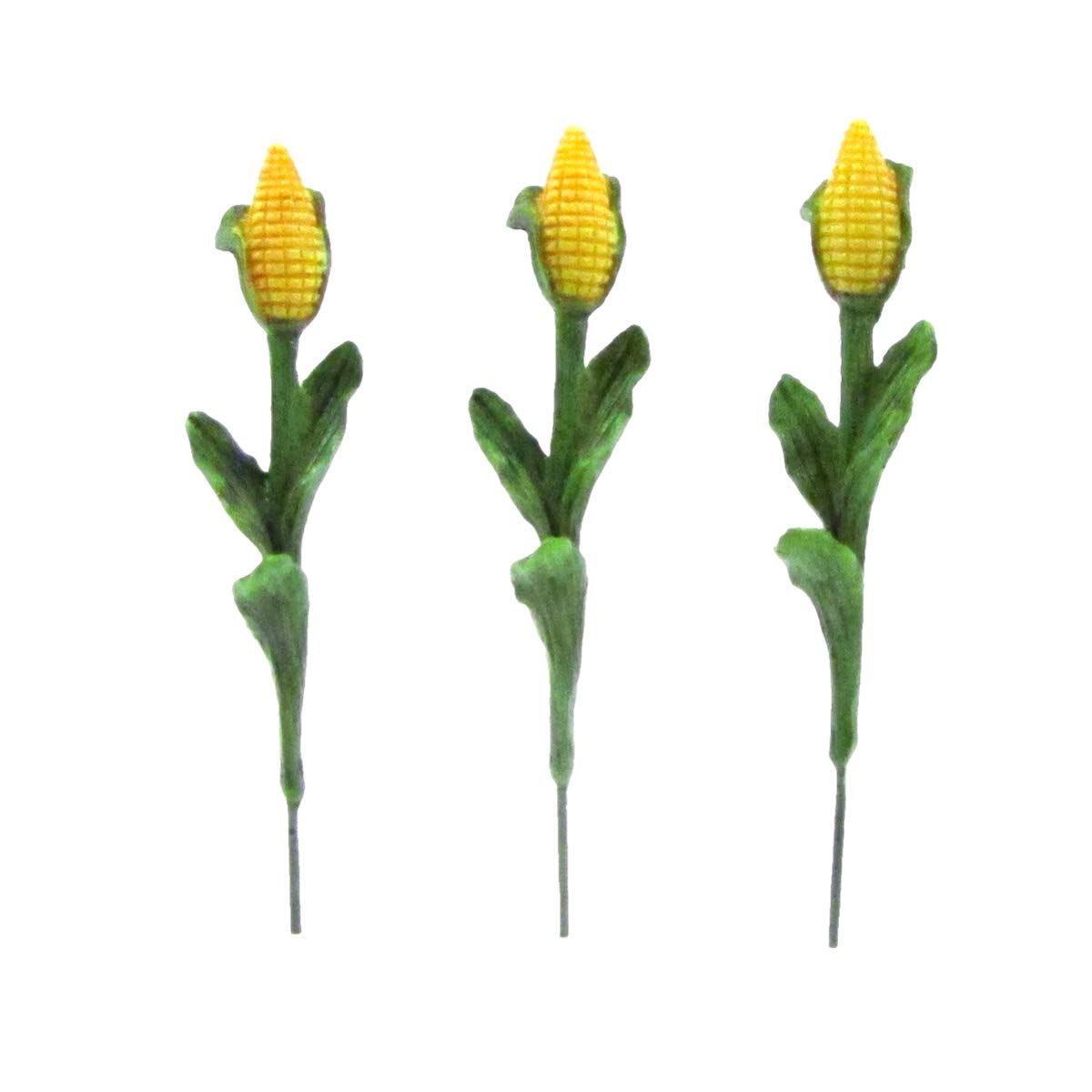 TG,LLC Treasure Gurus 3pc Miniature Corn Stalks Fairy Garden Farm Ornament Set Mini Plant Dollhouse Decor Accessory