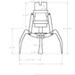 Crane machine mid size replacement claw hand, height is 6.5 inches