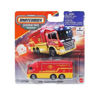 Matchbox Working Rigs Scania Tactical Command Center [Red & Yellow] 05/16, 1:64 Scale Diecast Toy Vehicle