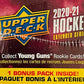 2020/21 Upper Deck Extended Series NHL Hockey Blaster Box - 7 Packs per Box - 8 Cards per Pack - Collect Young Guns Rookie Cards