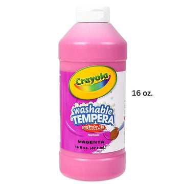 Crayola Washable Tempera Paint, 16 oz., Magenta, Nontoxic, 1 Piece, Great for Classroom Projects and Creative Activities