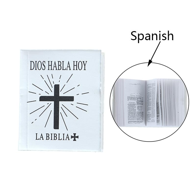 Miniature Spanish Bible, Dollhouse Decorative Book, 1.5 Inches High, Readable Mini La Biblia