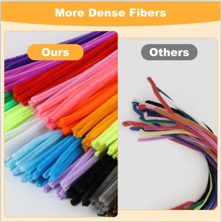 200 PCS Pipecleaners, Supplies for Arts and Decorations Pipe Cleaners for Crafts, DIY Materials Pipe Cleaner Craft Family Decorations