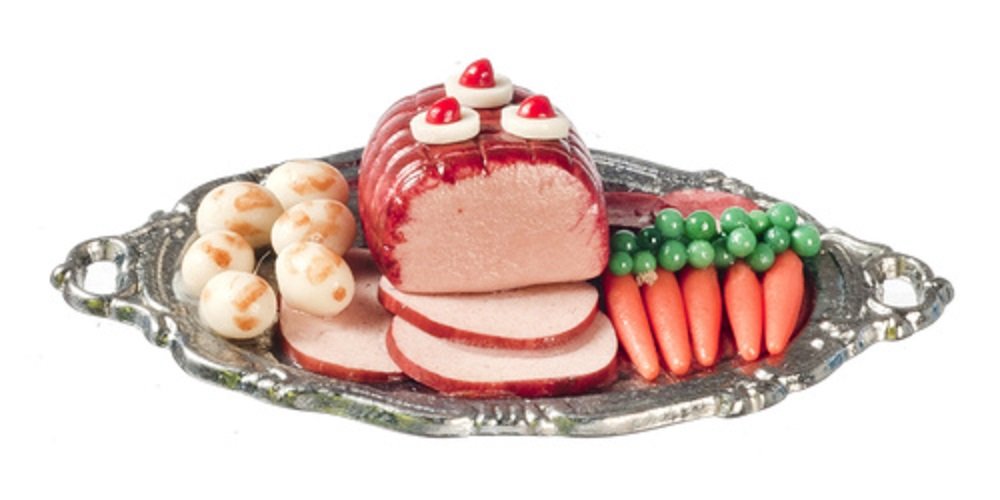 International Miniatures by Classics Dollhouse Miniature 1:12 Scale Glazed Ham Platter