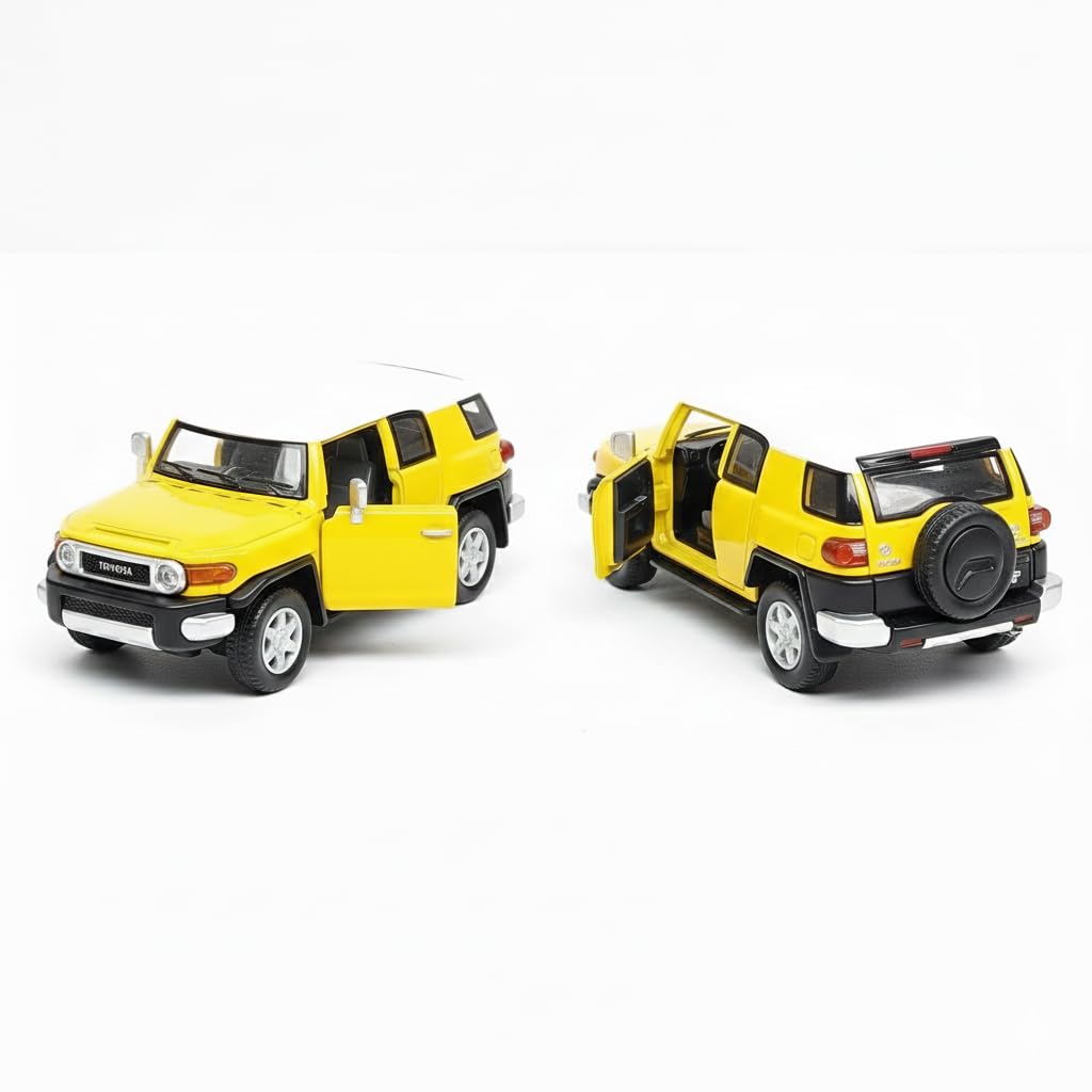 Kinsmart Canary Yellow Toyota FJ Cruiser SUV 136 Scale Diecast Car, SMALL