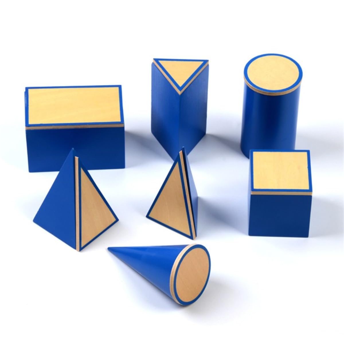 Gudong Baby Toy Montessori Geometric Solids with Stands Bases and Box Early Childhood Education Kids Toys Geometric Shape Cognitive Matching