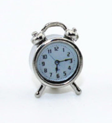 Silver 1/12 Miniature Alarm Clock Dollhouse Decoration Accessories, Décor, Decorations