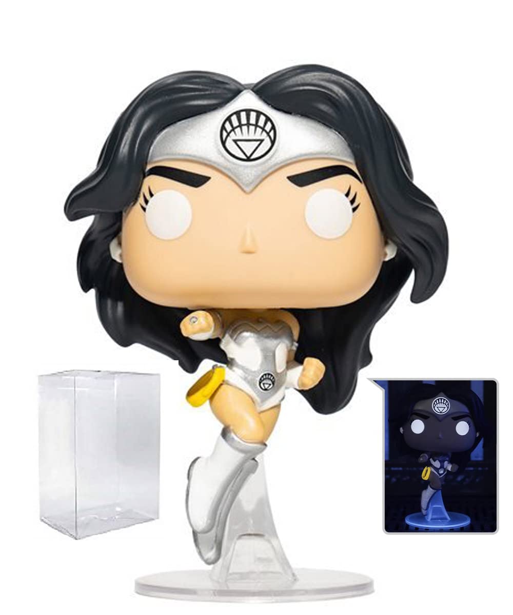 Wonder Woman 80th Anniversary White Lantern Glow-in-The-Dark Pop! Vinyl Figure - EE Exclusive - Bundled with Compatible Pop Box Protector