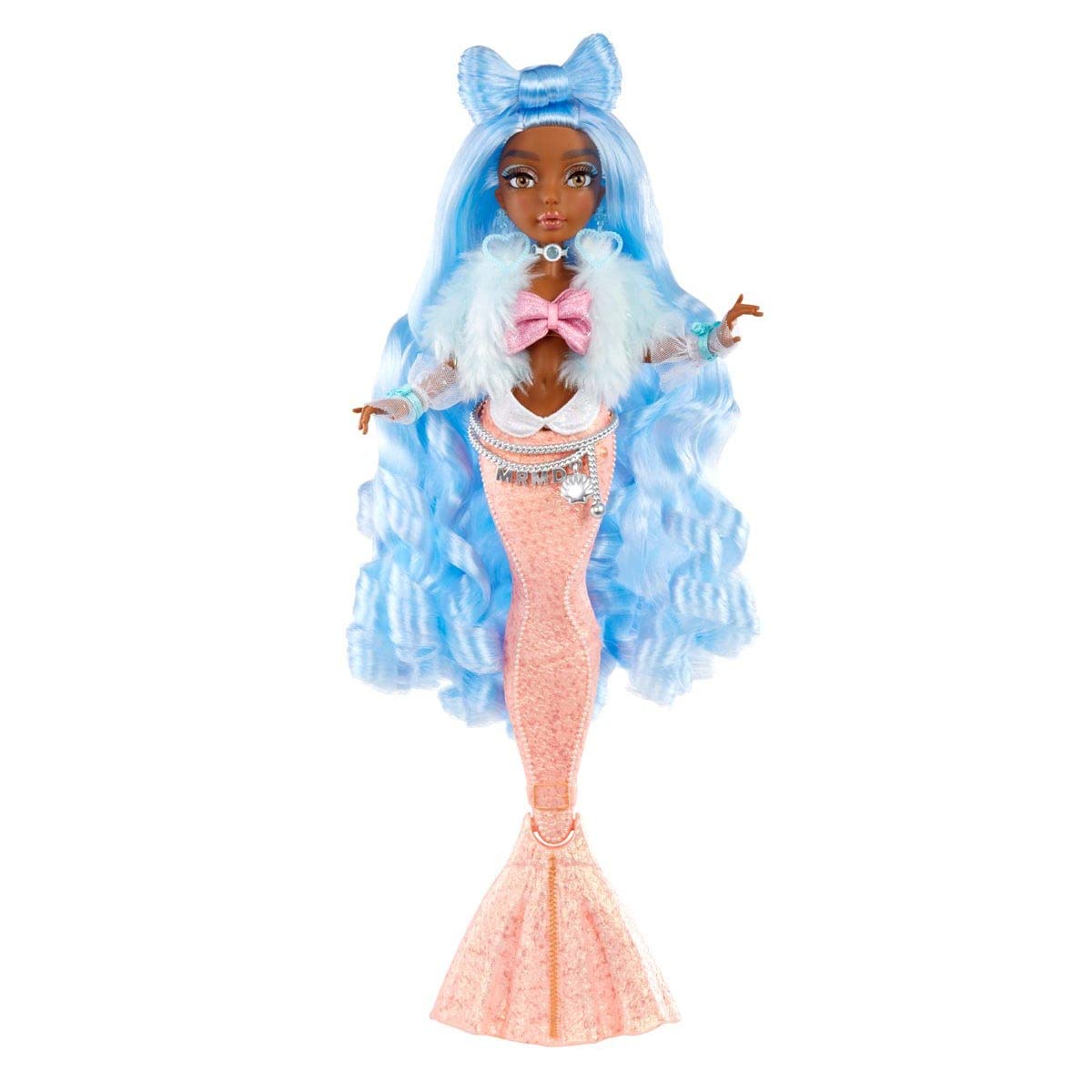 MERMAZE MERMAIDZ Color Change Shellnelle Mermaid Fashion Doll with Designer Outfit & Accessories, Stylish Hair & Sculpted Tail, Poseable, Multicolor