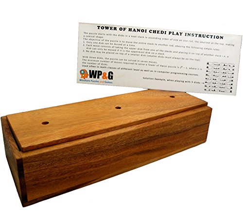 Tower of Hanoi Chedi 7 Layers - Wooden IQ Puzzle Brain Teaser