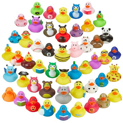 Playbees Assortment Rubber Duck Toy Duckies for Kids - 25 Pack - Sensory Play, Stress Relief, Stocking Stuffers, Bath Birthday Gifts Baby Showers