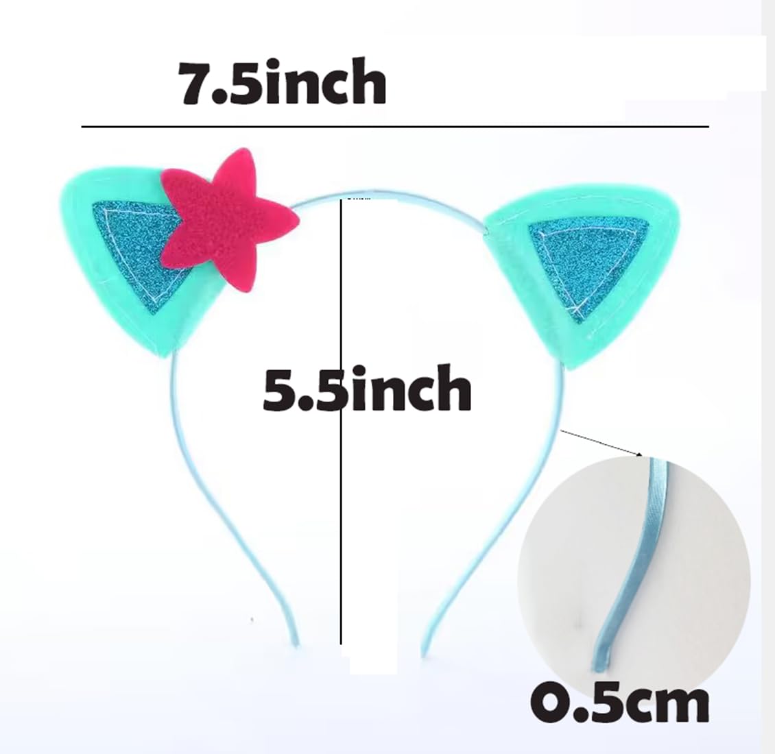 Atvscay Cute Cat Ears Headbands Hair Hoops Cartoon Party Costume Decorations for Little Girls (4PCS) (CUTE)