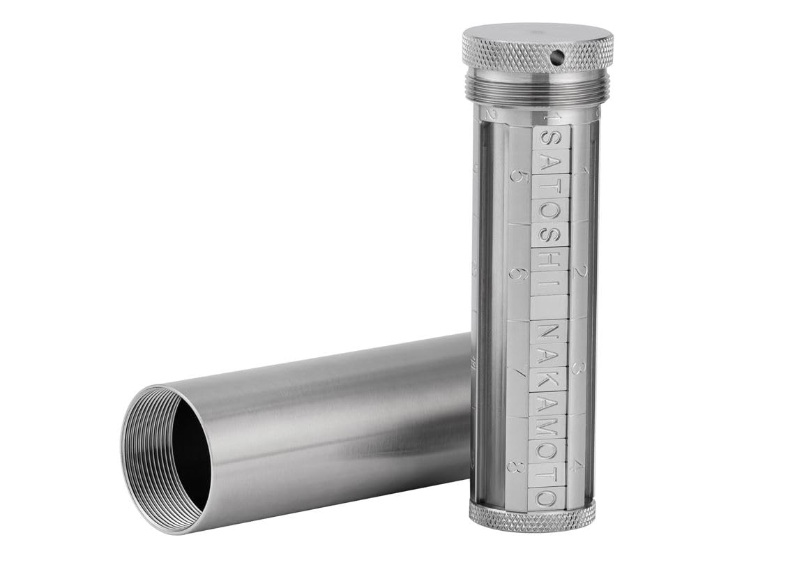 COINSURE Crypto Seed Phrase Storage, 24 Words Seed Backup for Bitcoin Ethereum Crypto Wallet, 304 Stainless Steel Capsule, BIP39 Compatible