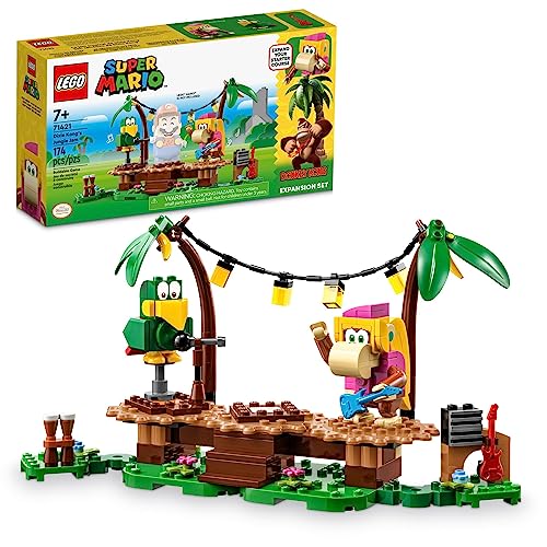 LEGO Super Mario Dixie Kong’s Jungle Jam Expansion Set 71421, Super Mario Gift Set for Boys and Girls Ages 7-9, Buildable Toy Game Featuring 2 Brick